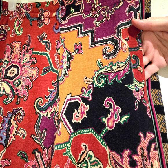 ETRO Italy Paisley Tapestry Print Wool Stretch Knit Jogger Pants, IT 44/Medium, - Picture 2 of 10